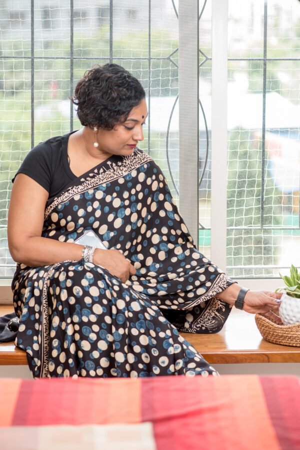 AJRAKH MODAL SILK polka dot - Image 4
