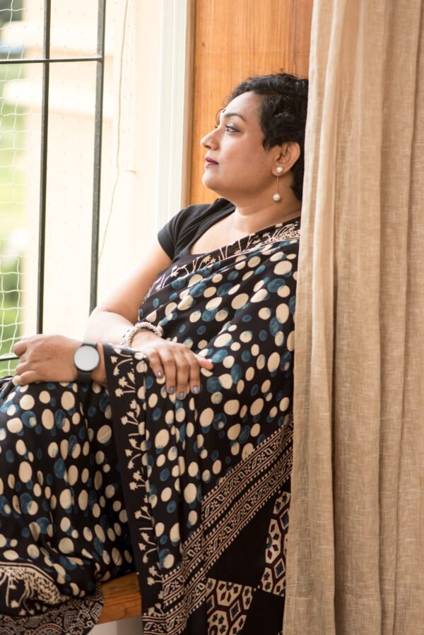 AJRAKH MODAL SILK polka dot - Image 6
