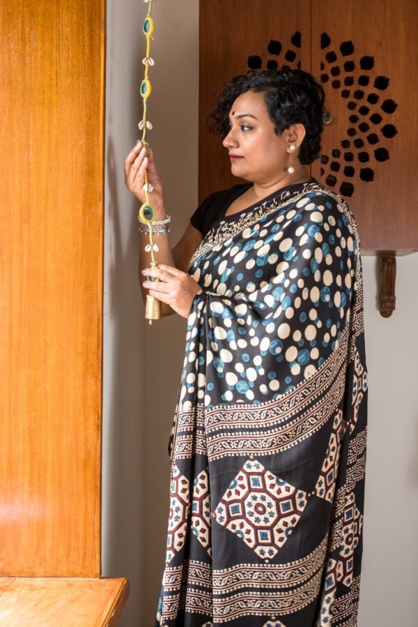 AJRAKH MODAL SILK polka dot - Image 3